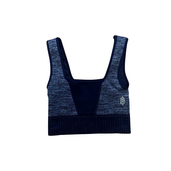 NWOT Free People Movement Navy Good Karma Square-Neck Space Dye Bra XS - Picture 5 of 7